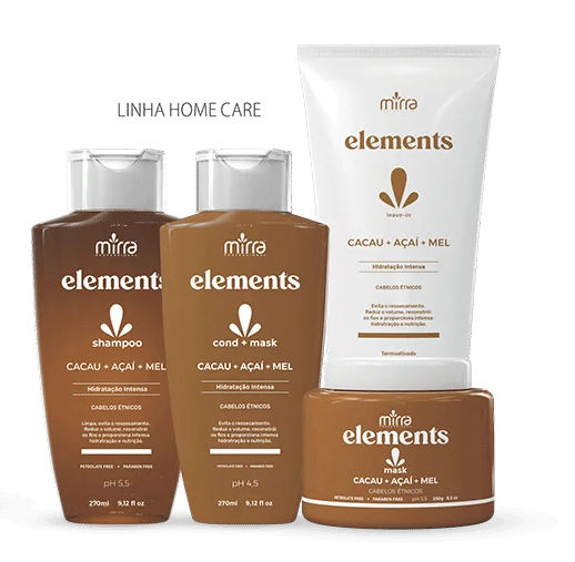 MIRRA ELEMENTS KIT PARA EL CUIDADO DEL CABELLO CON CHAMPÚ CACAU, ACAI Y MEL