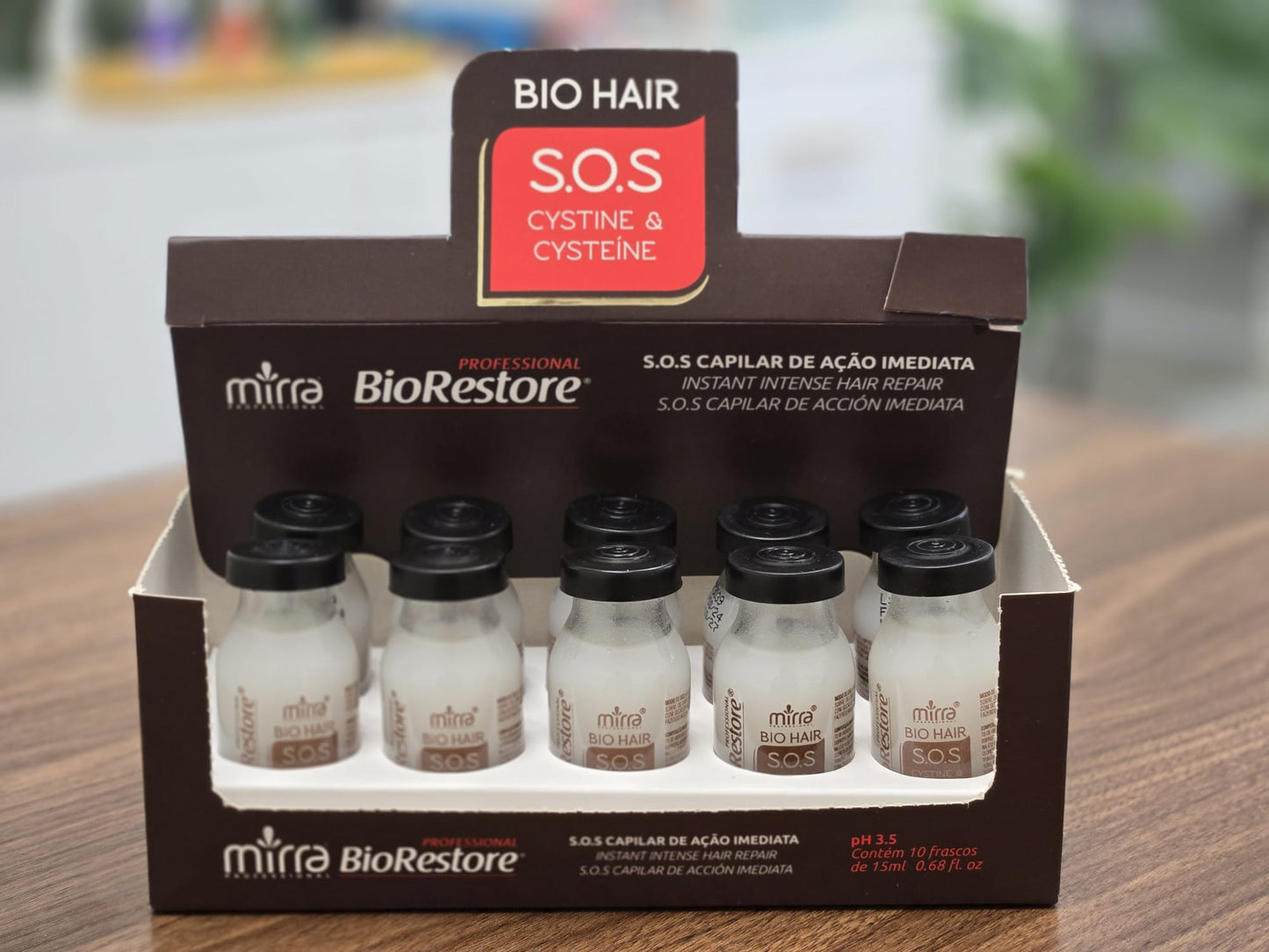 S.O.S BIO HAIR CYSTINA AMPOLA 15 ML (Case of 10)